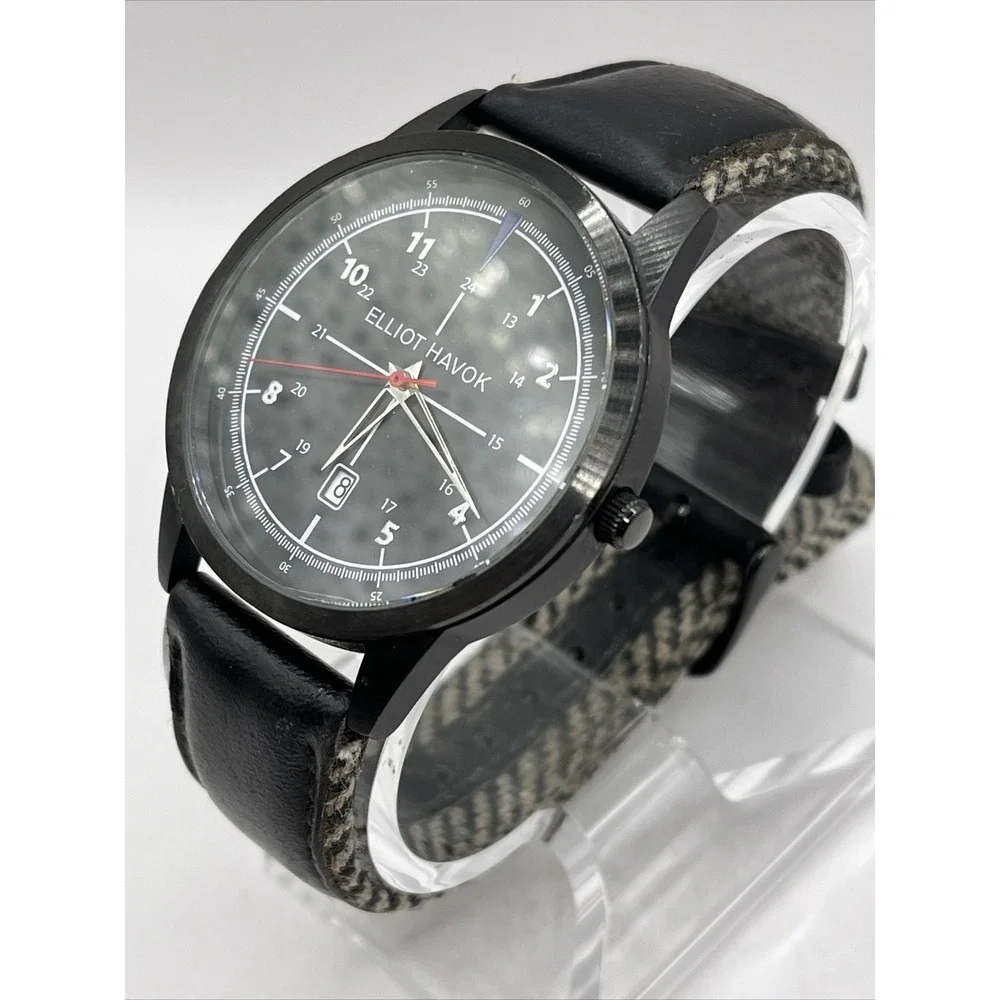 Elliot Havok Timepiece Midnight Men's‎ Quartz Watch Genuine Leather- New Battery